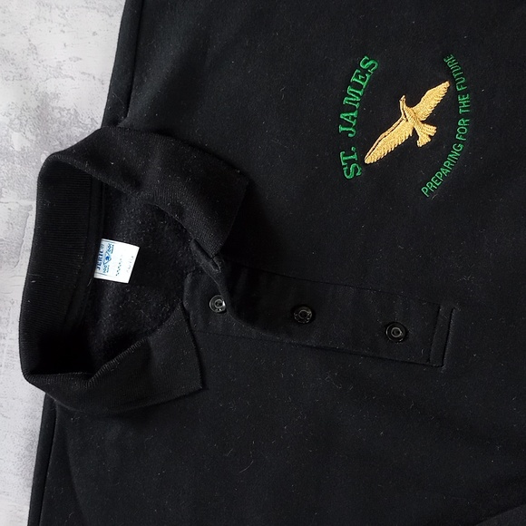 Vintage 90s St.James Embroidered Eagle Preparing For The Future Crewneck - Picture 3 of 4